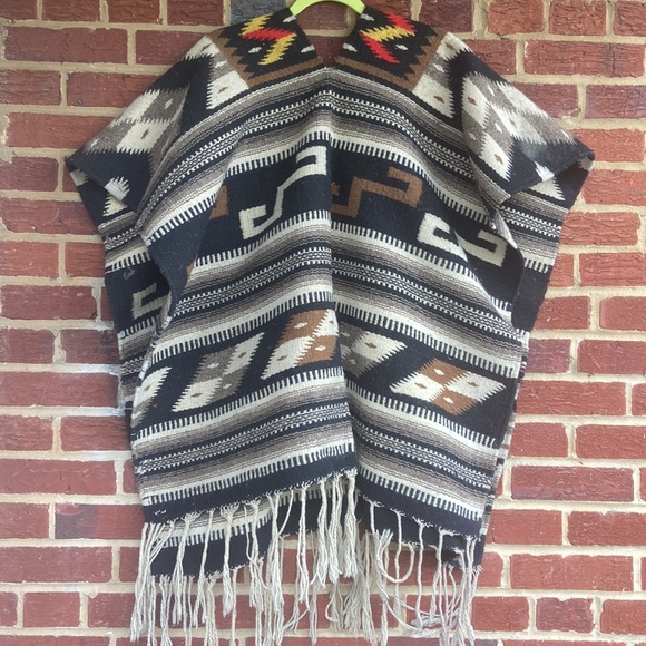 Poncho ,Southwestern ,Cowboy ,Ethnic ,Winter - Picture 8 of 8